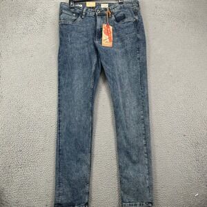 Weatherproof Vintage Soft-Lux Mens Slim Jeans 36X34 Blue Distressed Stretch NEW